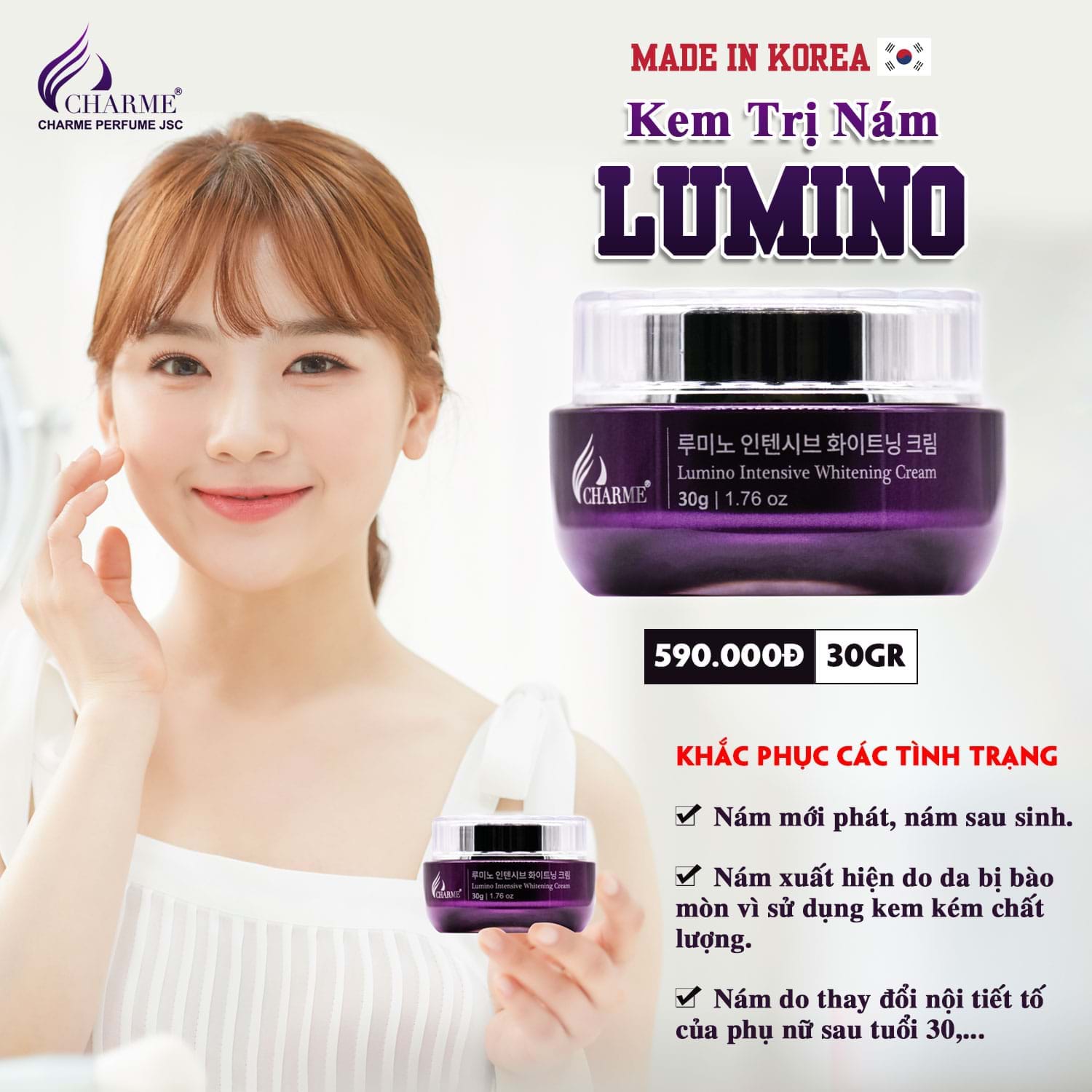 Kem Nám Hàn Quốc Charme Lumino Intensive Whitening Cream Kem Nám Hàn Quốc Charme Lumino Intensive Whitening Cream