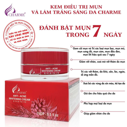 Kem Face Mụn Hàn Quốc Charme Anti Acne Whitening Cream Kem Face Mụn Hàn Quốc Charme Anti Acne Whitening Cream