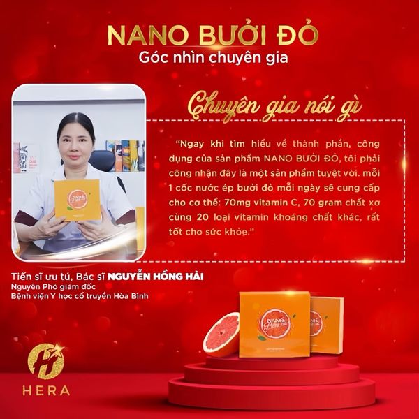 Giảm Cân Nano Bưởi Đỏ Hera chiết xuất 100% organic từ vườn dược liệu Hera Farm Giảm Cân Nano Bưởi Đỏ Hera chiết xuất 100% organic từ vườn dược liệu Hera Farm
