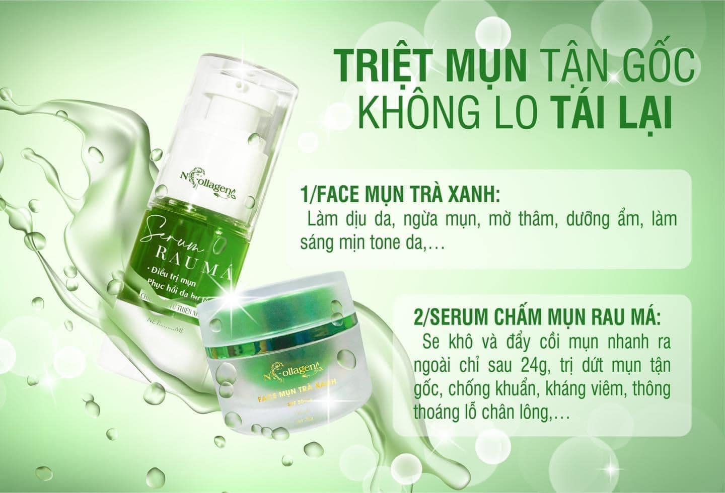Kem Face Giảm Mụn Tinh Chất Trà Xanh N Collagen hiệu quả sau 7 đến 10 ngày sử dụng Kem Face Giảm Mụn Tinh Chất Trà Xanh N Collagen hiệu quả sau 7 đến 10 ngày sử dụng