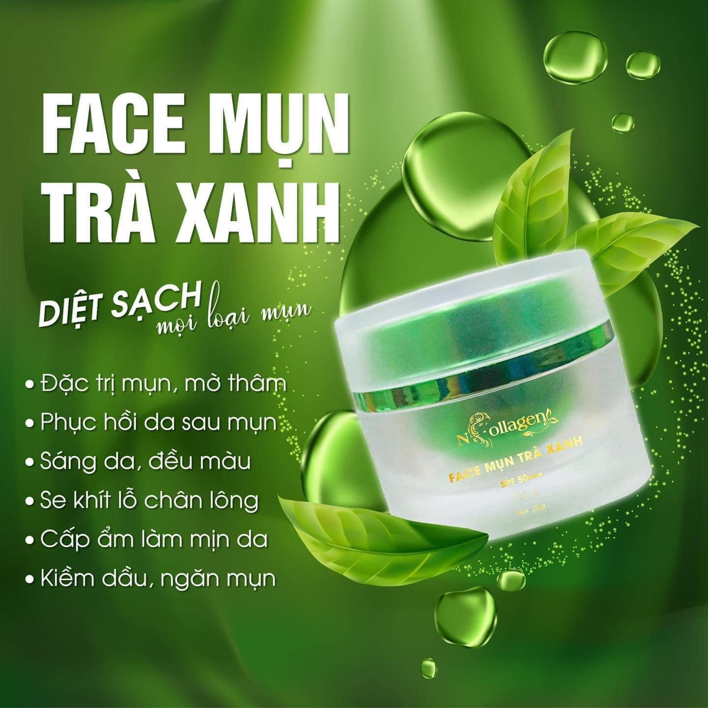 Kem Face Giảm Mụn Tinh Chất Trà Xanh N Collagen hiệu quả sau 7 đến 10 ngày sử dụng Kem Face Giảm Mụn Tinh Chất Trà Xanh N Collagen hiệu quả sau 7 đến 10 ngày sử dụng