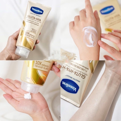 Sữa Dưỡng Thể Vaseline 10X Vàng Healthy Bright Gluta Hya Serum Flawless Glow Tốt hơn gấp 10 lần so với Vitamin C Sữa Dưỡng Thể Vaseline 10X Vàng Healthy Bright Gluta Hya Serum Flawless Glow Tốt hơn gấp 10 lần so với Vitamin C
