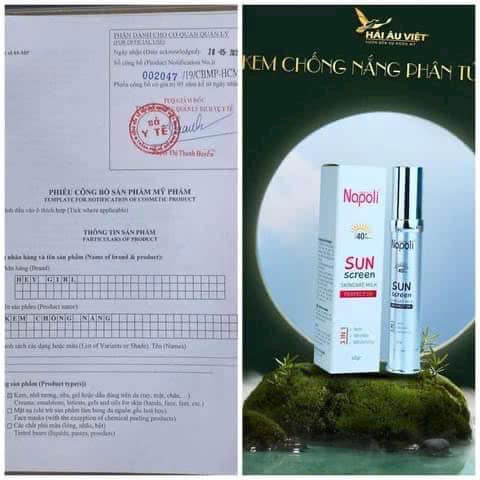 Kem chống nắng Napoli - Hải Âu Việt chống nắng bảo vệ da với chỉ số spf 40 pa++++ Kem chống nắng Napoli - Hải Âu Việt chống nắng bảo vệ da với chỉ số spf 40 pa++++