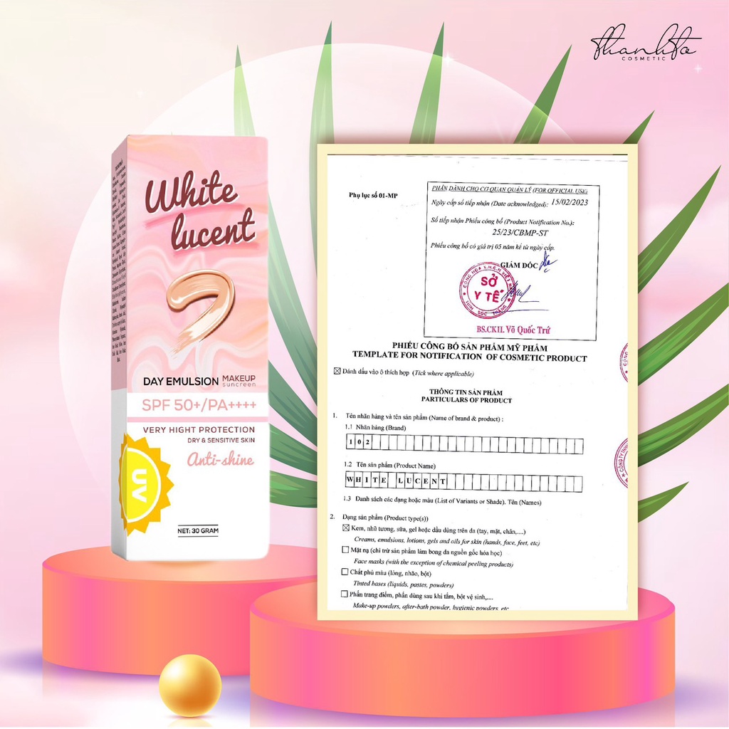 Kem chống nắng White Luccent tránh nắng giữ da mền mại Kem chống nắng White Luccent tránh nắng giữ da mền mại