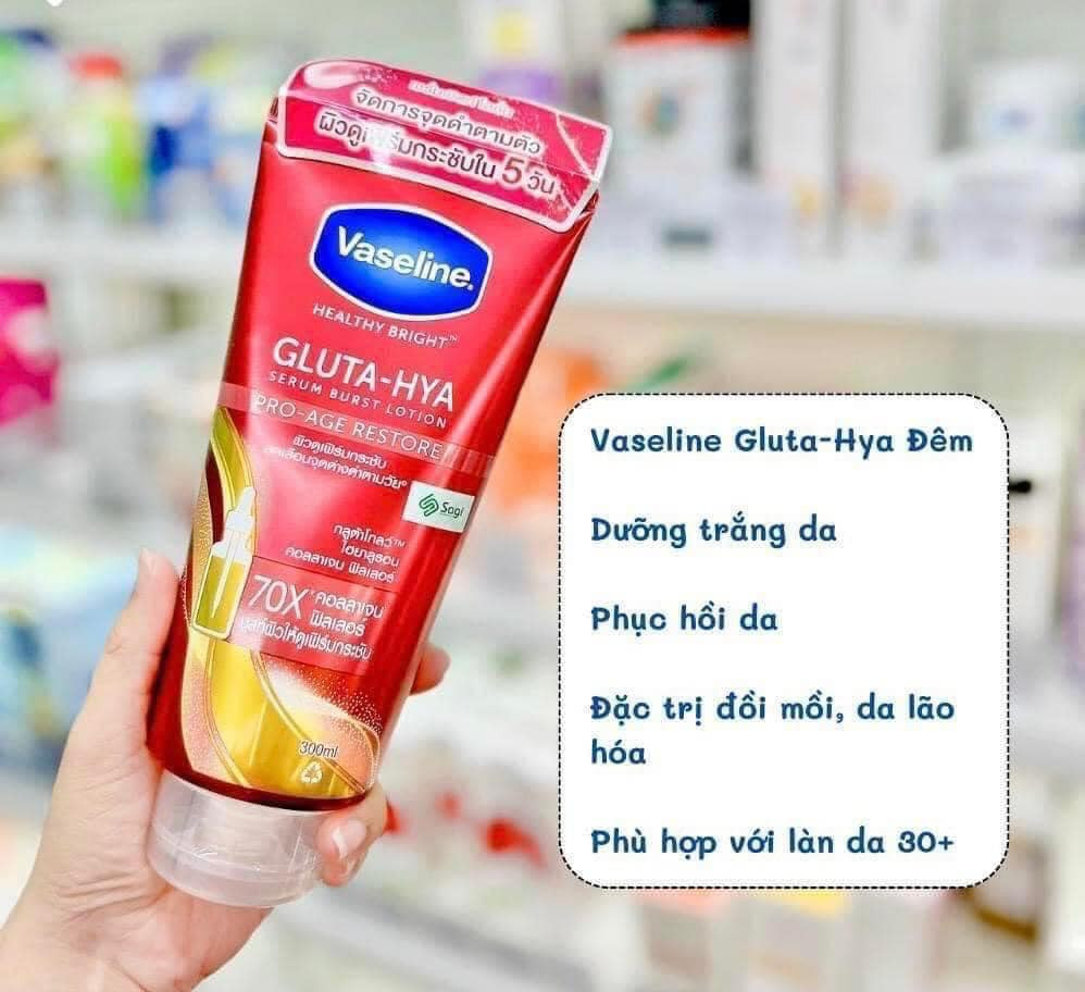 Sữa Dưỡng Thể Vaseline 70x Màu Đỏ Gluta Hya Serum Burst Lotion Pro Age Restore Sữa Dưỡng Thể Vaseline 70x Màu Đỏ Gluta Hya Serum Burst Lotion Pro Age Restore
