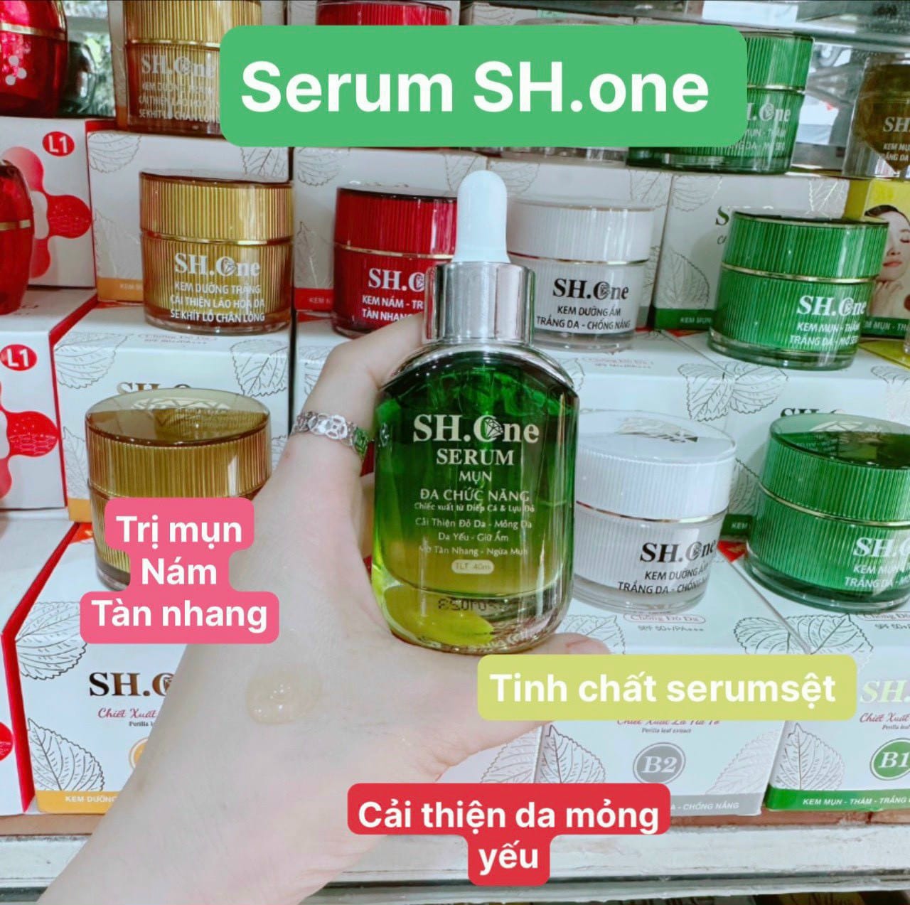 Serum Mụn Đa Chức Năng SH One Chiết Xuất Từ Rau Diếp Cá & Lựu Đỏ chính hãng Serum Mụn Đa Chức Năng SH One Chiết Xuất Từ Rau Diếp Cá & Lựu Đỏ chính hãng
