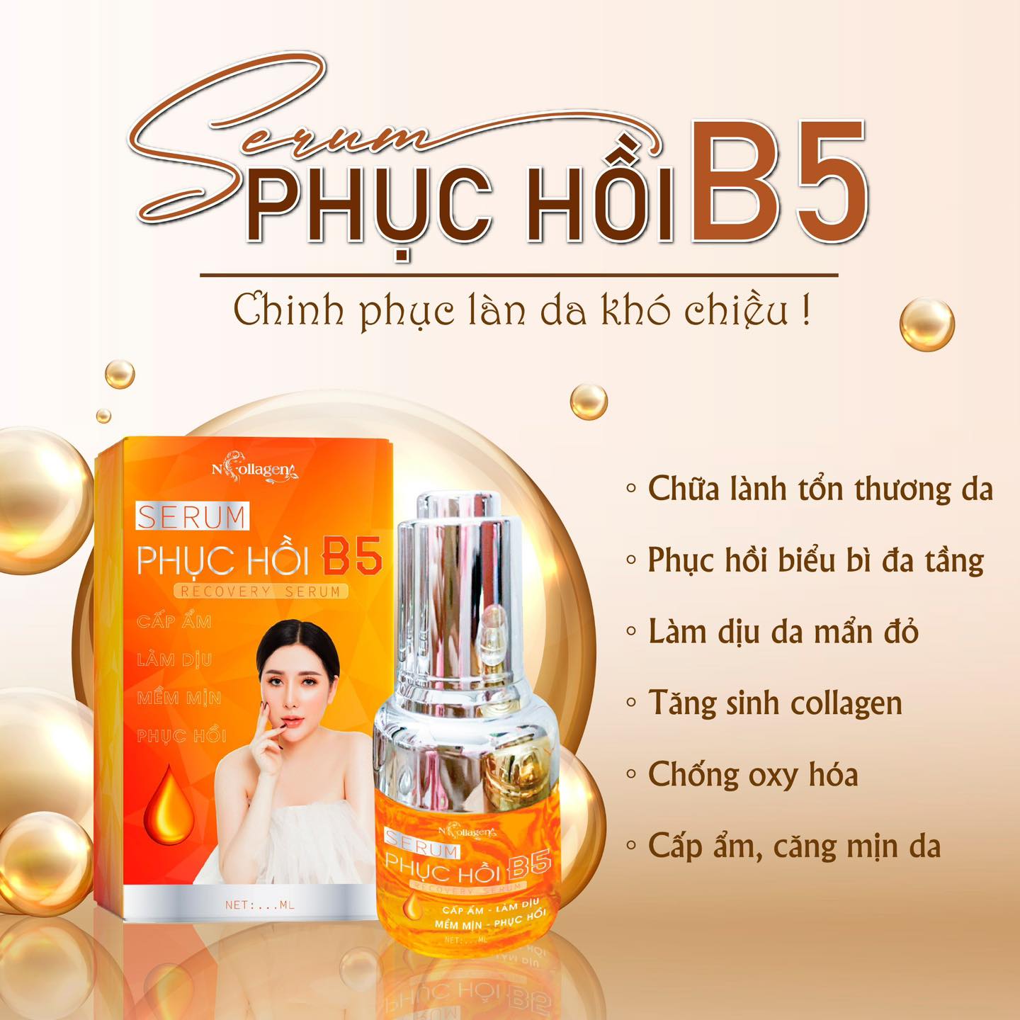 Serum Phục Hồi Da B5 N Collagen thay nang chinh phục tính da khó chiều nhất Serum Phục Hồi Da B5 N Collagen thay nang chinh phục tính da khó chiều nhất