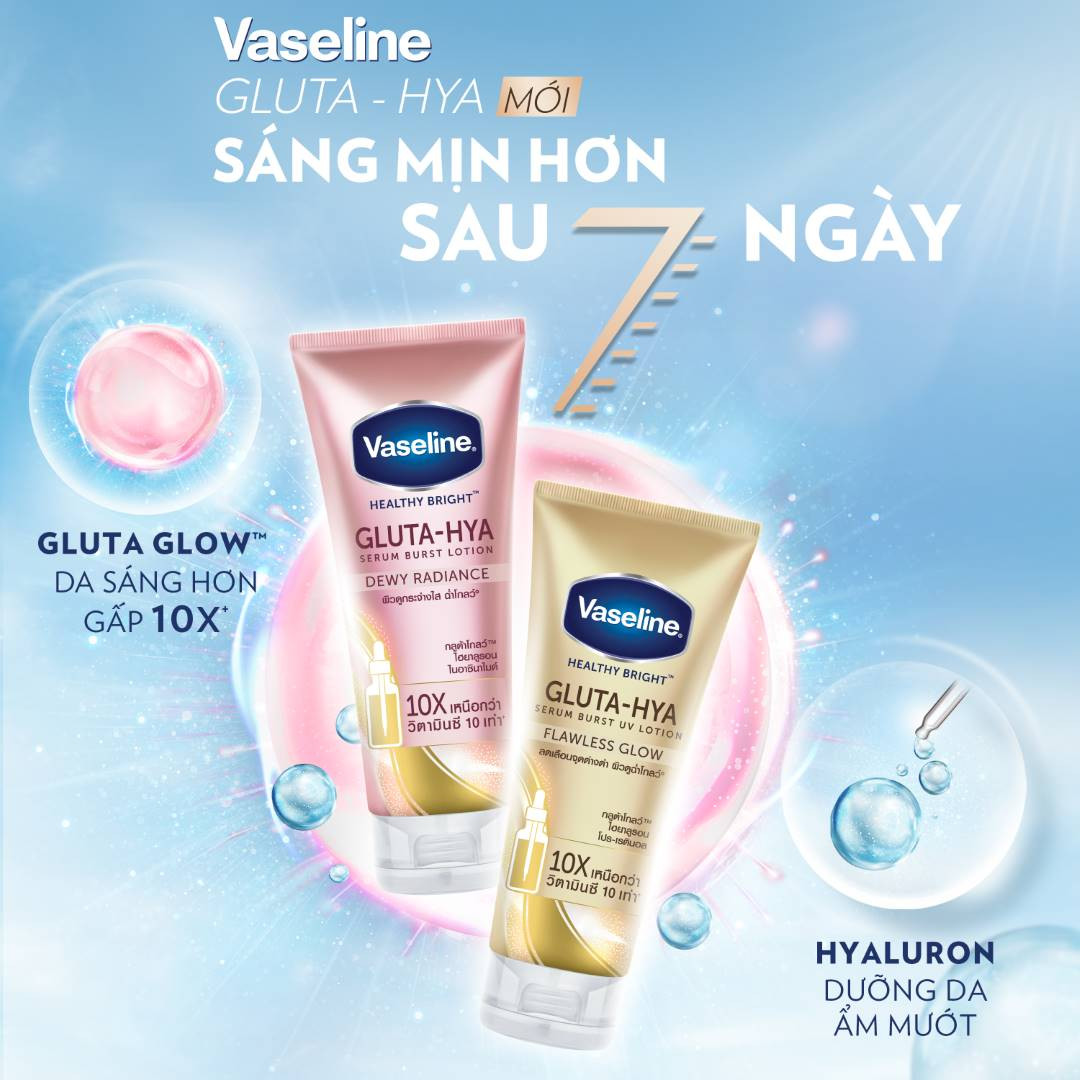 dưỡng thể chống nắng Vaseline Burst UV Lotion Flawless Glow