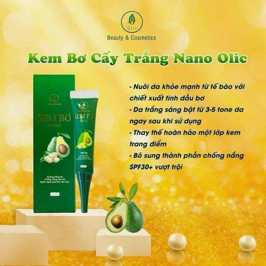 Kem bơ cấy trắng nano olic Chống nắng bảo vệ da Kem bơ cấy trắng nano olic Chống nắng bảo vệ da