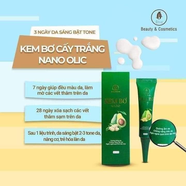 Kem bơ cấy trắng nano olic Chống nắng bảo vệ da Kem bơ cấy trắng nano olic Chống nắng bảo vệ da