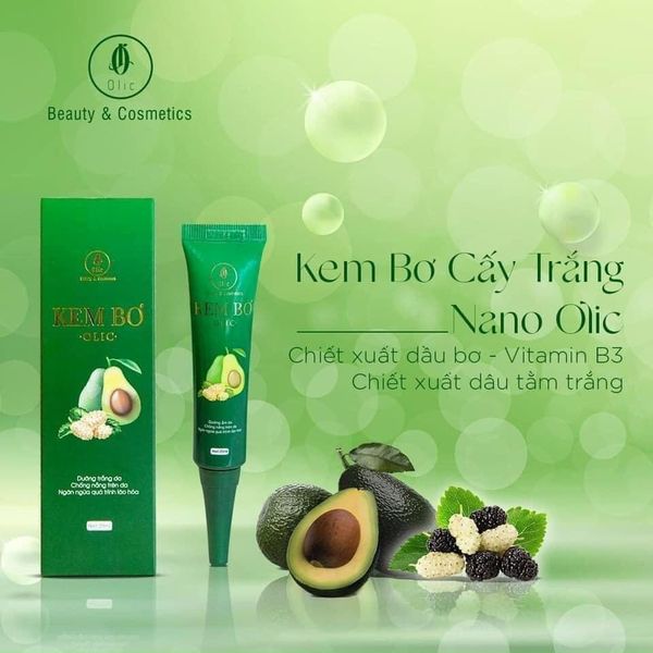 Kem bơ cấy trắng nano olic Chống nắng bảo vệ da