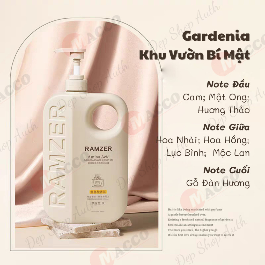 Sữa Tắm Nước Hoa RAMZER Chai 1000ml