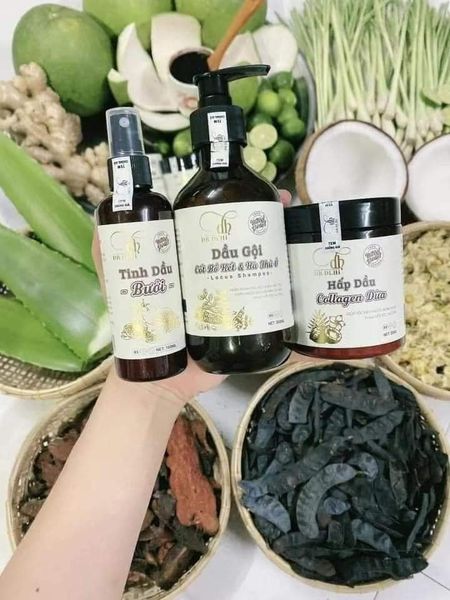 Combo gội xã xịt bồ kết bưởi dừa Dr Di.Hi bộ 3 món