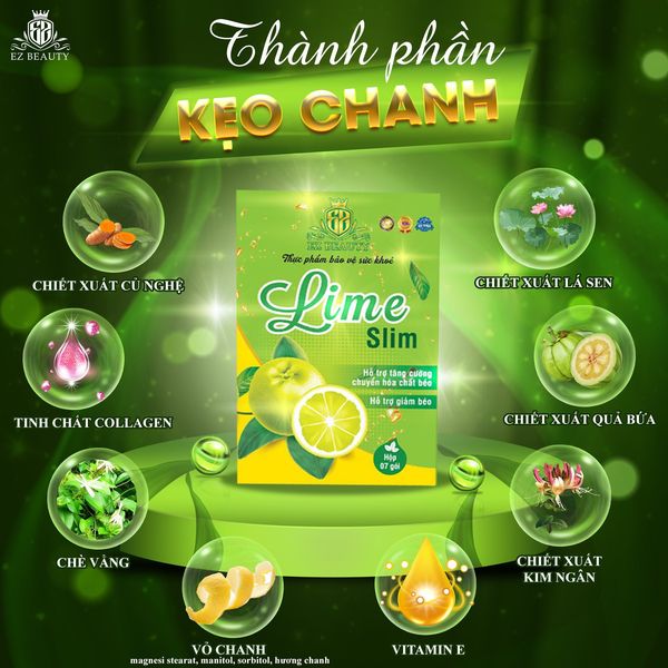 Kẹo Giảm Cân Chanh Lime Slim Ez Beauty Kẹo Giảm Cân Chanh Lime Slim Ez Beauty