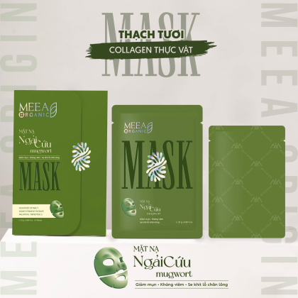 Mặt Nạ Thạch Collagen Meea Organic Màu Xanh Ngãi Cứu Mugwort Mask Hộp 5 Miếng chính hãng Mặt Nạ Thạch Collagen Meea Organic Màu Xanh Ngãi Cứu Mugwort Mask Hộp 5 Miếng chính hãng