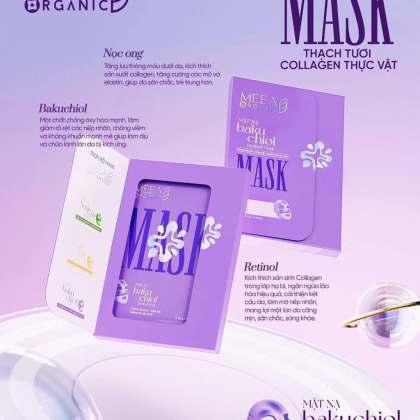 Mặt Nạ Thạch Collagen Meea Organic Màu Tím Bakuchiol Retinol Mask Hộp 5 Miếng chính hãng Mặt Nạ Thạch Collagen Meea Organic Màu Tím Bakuchiol Retinol Mask Hộp 5 Miếng chính hãng