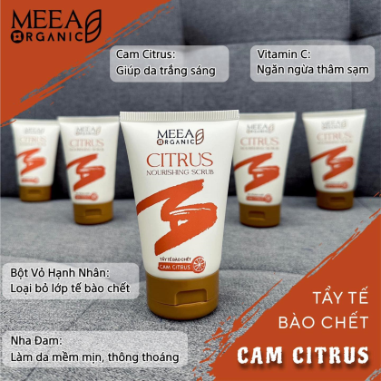 Tẩy Tế Bào Chết Face Cam Citrus Meea Organic Nouishing Scrub chính hãng Tẩy Tế Bào Chết Face Cam Citrus Meea Organic Nouishing Scrub chính hãng