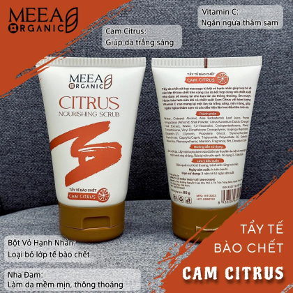 Tẩy Tế Bào Chết Face Cam Citrus Meea Organic Nouishing Scrub chính hãng Tẩy Tế Bào Chết Face Cam Citrus Meea Organic Nouishing Scrub chính hãng