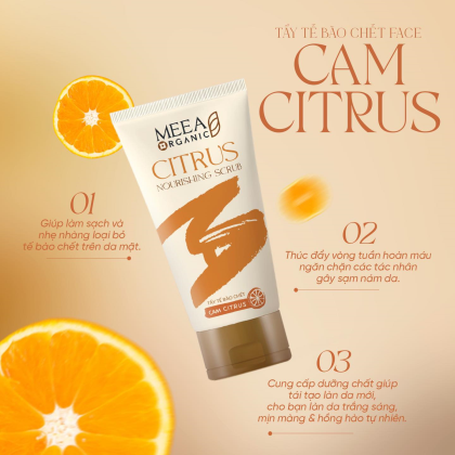 Tẩy Tế Bào Chết Face Cam Citrus Meea Organic Nouishing Scrub chính hãng Tẩy Tế Bào Chết Face Cam Citrus Meea Organic Nouishing Scrub chính hãng