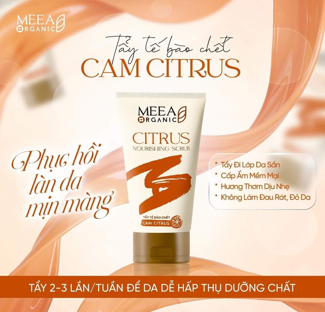 Tẩy Tế Bào Chết Face Cam Citrus Meea Organic Nouishing Scrub chính hãng