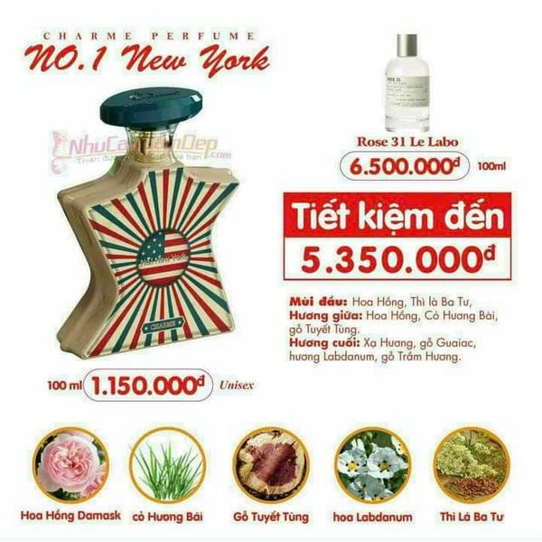 Nước Hoa Charme No.1 New York 100ml Unisex Nước Hoa Charme No.1 New York 100ml Unisex