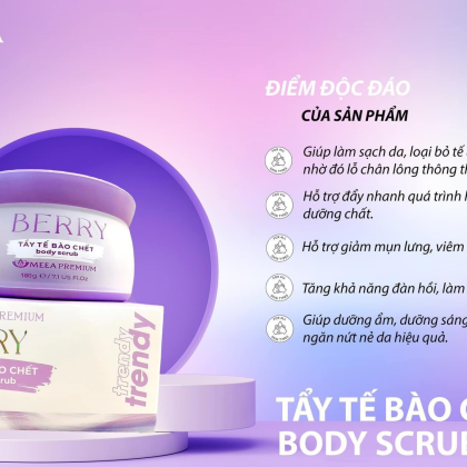 Tẩy Tế Bào Chết Berry Trendy Meea Premium Organic chính hãng Tẩy Tế Bào Chết Berry Trendy Meea Premium Organic chính hãng