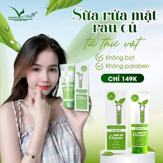 Sữa rửa mặt rau củ công nghệ Hàn Quốc của nhà Vip White Sữa rửa mặt rau củ công nghệ Hàn Quốc của nhà Vip White
