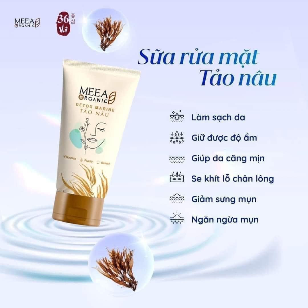 Sữa Rửa Mặt Tảo Nâu Meea Organic Detox Marine chính hãng Sữa Rửa Mặt Tảo Nâu Meea Organic Detox Marine chính hãng