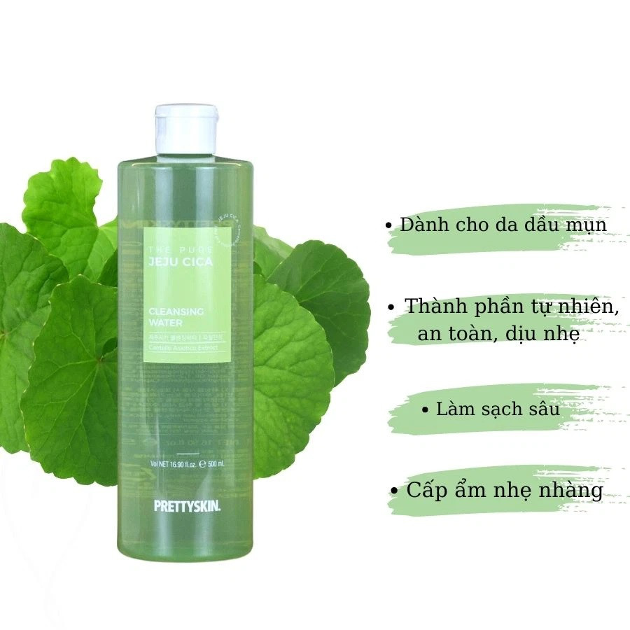 Tẩy trang trị mụn rau má JEJU CICA của nhà prettyskin là tẩy trang thế hệ mới Tẩy trang trị mụn rau má JEJU CICA của nhà prettyskin là tẩy trang thế hệ mới