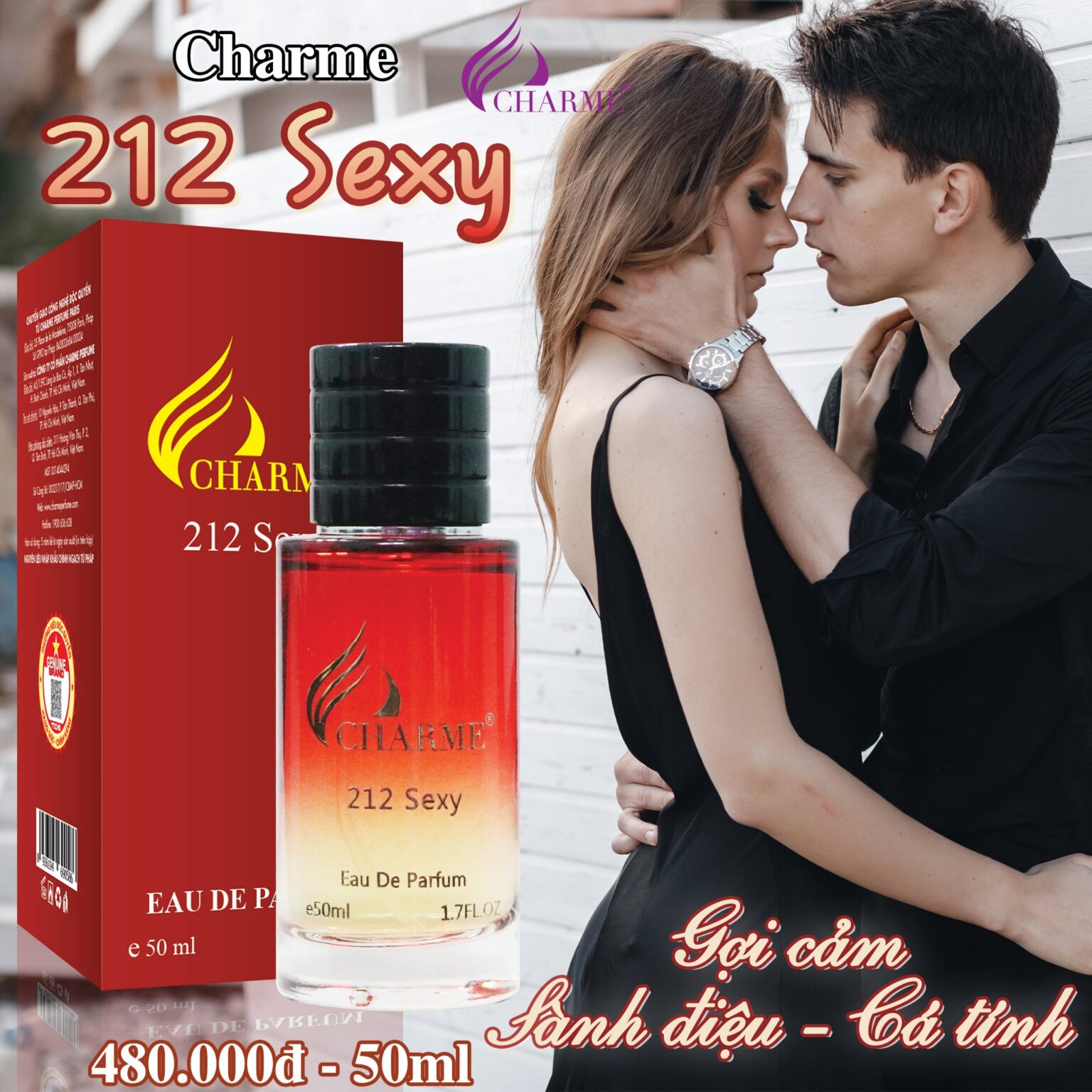 Nước hoa Charme 212 Sexy Đây là một mùi hương gợi cảm, ấm áp, lấy cảm hứng từ phương Đông Nước hoa Charme 212 Sexy Đây là một mùi hương gợi cảm, ấm áp, lấy cảm hứng từ phương Đông