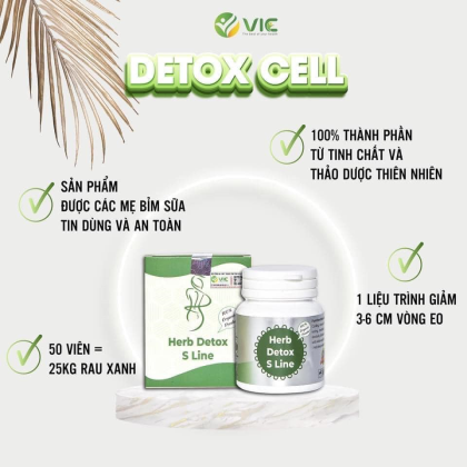 Viên Xơ Detox Cell Thảo Mộc Thiên Nhiên Herb Detox S Line VIC với rất nhiều công dụng Viên Xơ Detox Cell Thảo Mộc Thiên Nhiên Herb Detox S Line VIC với rất nhiều công dụng