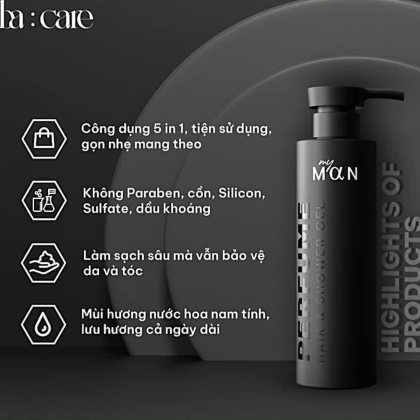 Dầu gội & Sữa tắm hương nước hoa 5in1 My Man Hair & Shower GeL Dầu gội & Sữa tắm hương nước hoa 5in1 My Man Hair & Shower GeL