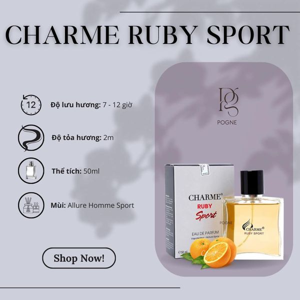 Nước Hoa Nam Charme Ruby Sport Mang lại cho bạn sự sảng khóai, khỏe khoắn, gợi cảm Nước Hoa Nam Charme Ruby Sport Mang lại cho bạn sự sảng khóai, khỏe khoắn, gợi cảm