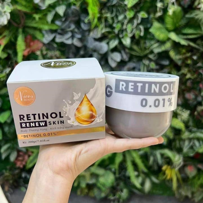 Kem Body Kích Trắng Mạnh Nicos Beauty Retinol Renew Skin Dưỡng Trắng, Giảm Mụn sekhít lỗ chân lông Kem Body Kích Trắng Mạnh Nicos Beauty Retinol Renew Skin Dưỡng Trắng, Giảm Mụn sekhít lỗ chân lông