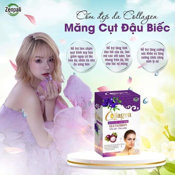 Collagen Măng Cụt Đậu Biếc Zenpali Cốm Uống Đẹp Da Collagen Măng Cụt Đậu Biếc Zenpali Cốm Uống Đẹp Da