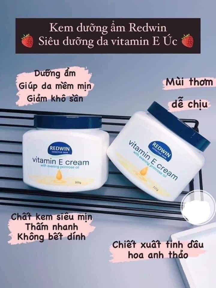 Kem dưỡng vitamin E Redwin Úc hũ 300g cho da mướt mát mùi thơm dịu dịu Kem dưỡng vitamin E Redwin Úc hũ 300g cho da mướt mát mùi thơm dịu dịu