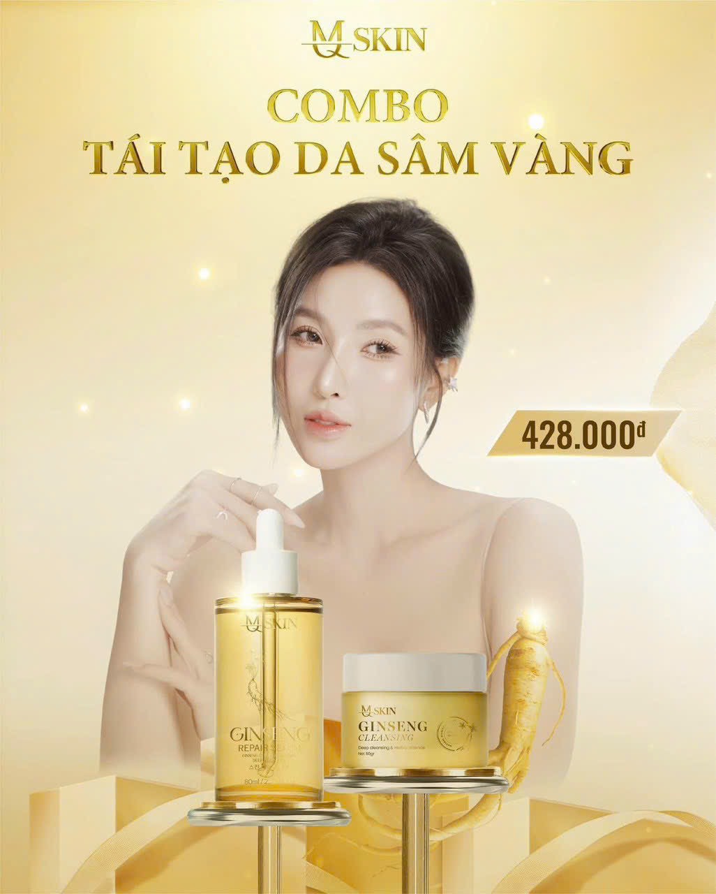 Tái sinh nhan sắc giữ gìn nét xuân với tái tạo da Nhân Sâm Vàng thế hệ mới MQ Skin Tái sinh nhan sắc giữ gìn nét xuân với tái tạo da Nhân Sâm Vàng thế hệ mới MQ Skin