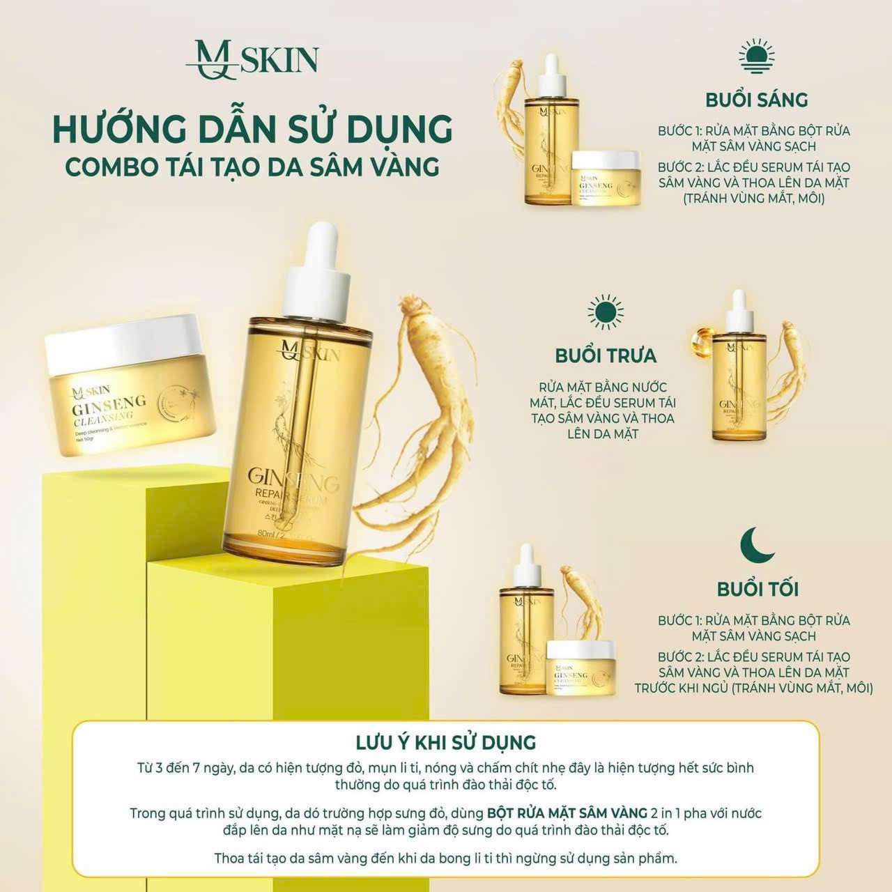 Tái sinh nhan sắc giữ gìn nét xuân với tái tạo da Nhân Sâm Vàng thế hệ mới MQ Skin Tái sinh nhan sắc giữ gìn nét xuân với tái tạo da Nhân Sâm Vàng thế hệ mới MQ Skin