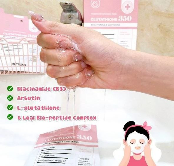 Mặt Nạ Giấy Prettyskin Treatment Collection Mask- Glutathione 350 Mặt Nạ Giấy Prettyskin Treatment Collection Mask- Glutathione 350
