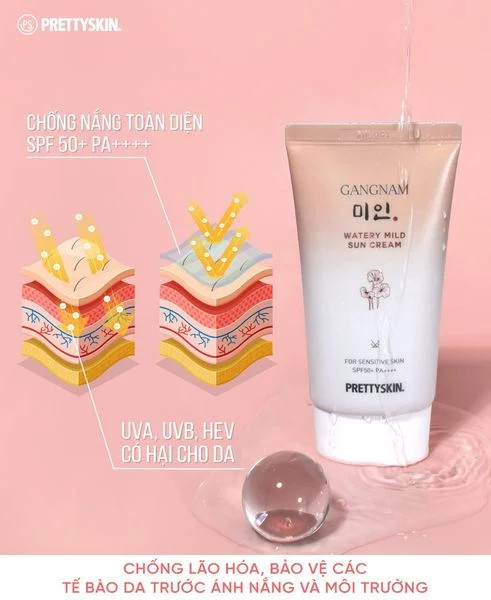 kem chống nắng Pretty Skin Gangnam Watery Mild Sun Cream kem chống nắng Pretty Skin Gangnam Watery Mild Sun Cream