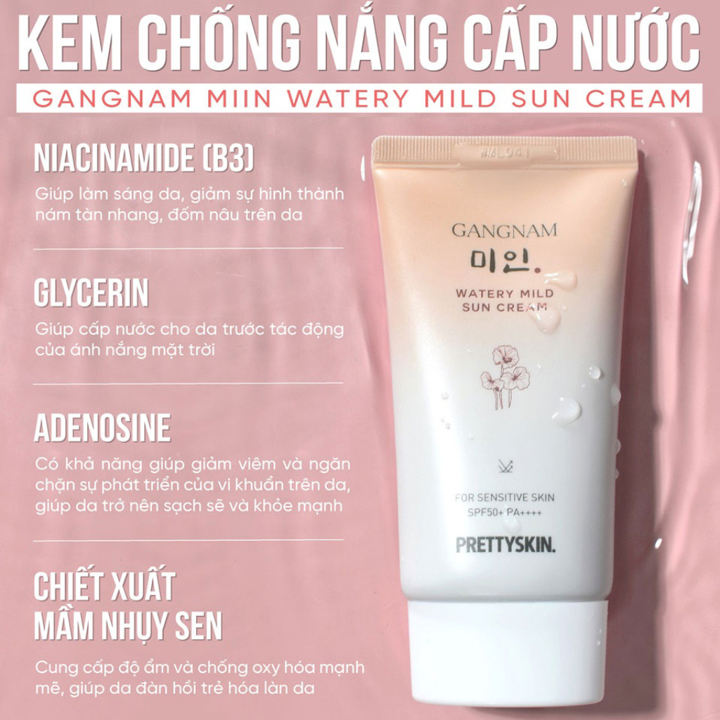 kem chống nắng Pretty Skin Gangnam Watery Mild Sun Cream kem chống nắng Pretty Skin Gangnam Watery Mild Sun Cream