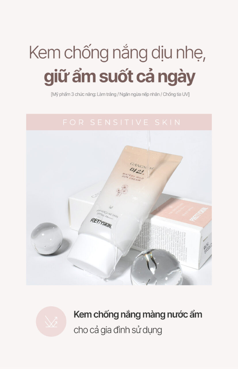 kem chống nắng Pretty Skin Gangnam Watery Mild Sun Cream kem chống nắng Pretty Skin Gangnam Watery Mild Sun Cream