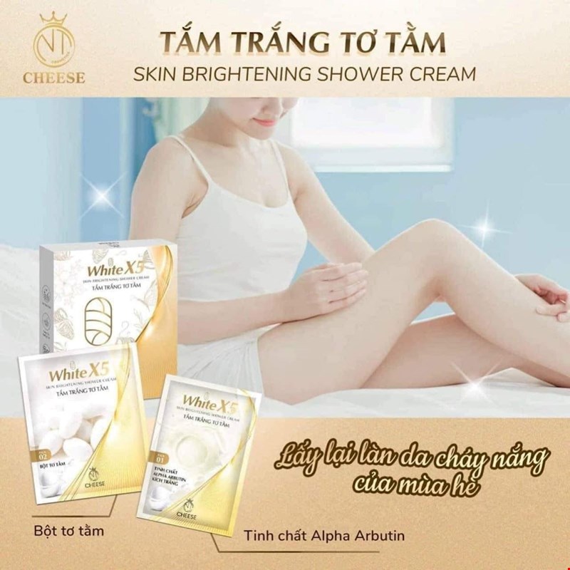 Tắm Trắng Tơ Tầm White X5 Cheese NT Cosmetics Sản phẩm chiết xuất từ nhiều dưỡng chất tự nhiên Tắm Trắng Tơ Tầm White X5 Cheese NT Cosmetics Sản phẩm chiết xuất từ nhiều dưỡng chất tự nhiên