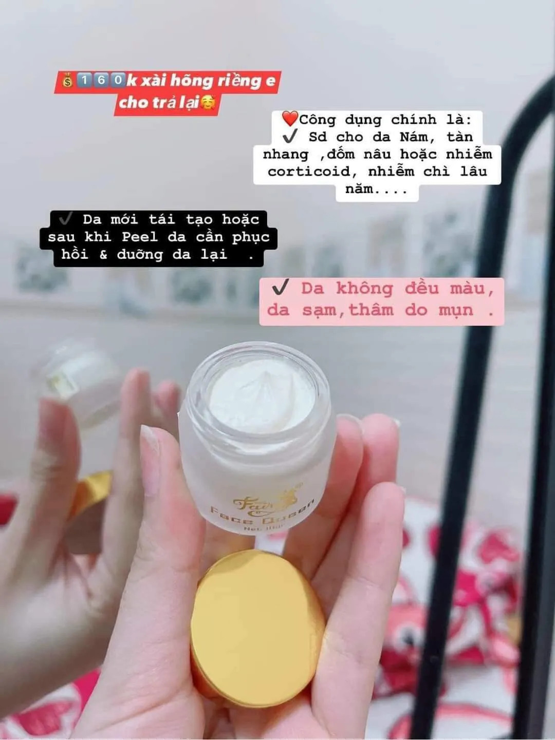 dưỡng trắng da ngừa mụn mờ thâm nám Fairy mini chính hãng Kem face Queen Fairy mini 10g dưỡng trắng da ngừa mụn mờ thâm nám Fairy mini chính hãng Kem face Queen Fairy mini 10g