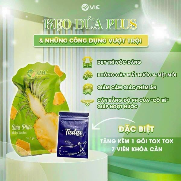 Kẹo dứa giảm cân VIC Plus 7 vị Kẹo dứa giảm cân VIC Plus 7 vị