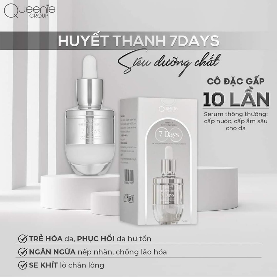 Huyết Thanh 7 Days Perfect Whitening Serum Queenie Skin Huyết Thanh 7 Days Perfect Whitening Serum Queenie Skin