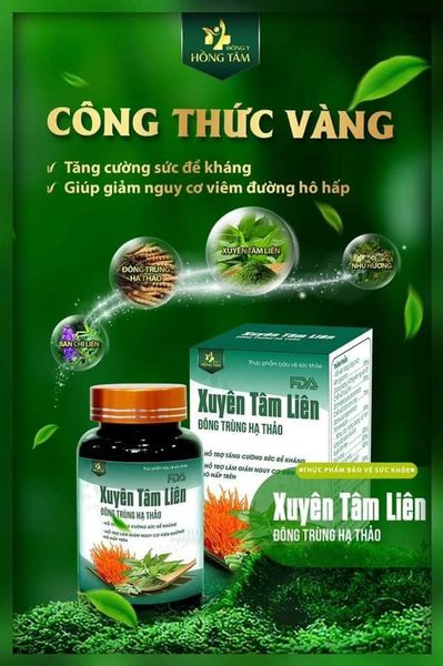 Viên uống Xuyên Tâm Liên Đông Trùng Hạ Thảo Đông Y Hồng Tâm Viên uống Xuyên Tâm Liên Đông Trùng Hạ Thảo Đông Y Hồng Tâm