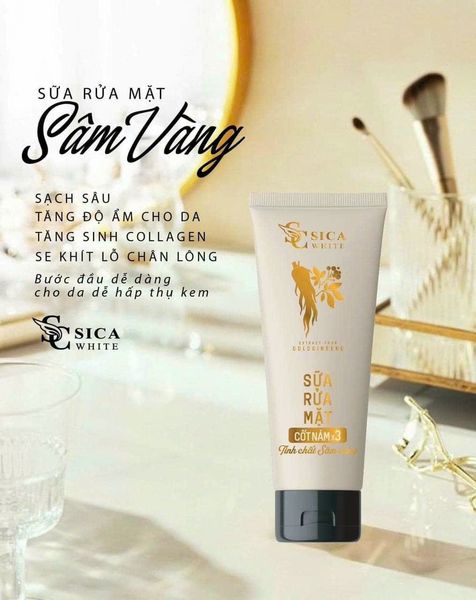 Rửa Mặt Cốt Nám X3 Sica White Tinh Chất Sâm Vàng Hỗ Trợ Da Nám Tàn Nhang Rửa Mặt Cốt Nám X3 Sica White Tinh Chất Sâm Vàng Hỗ Trợ Da Nám Tàn Nhang