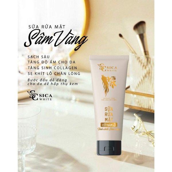 Rửa Mặt Cốt Nám X3 Sica White Tinh Chất Sâm Vàng Hỗ Trợ Da Nám Tàn Nhang Rửa Mặt Cốt Nám X3 Sica White Tinh Chất Sâm Vàng Hỗ Trợ Da Nám Tàn Nhang