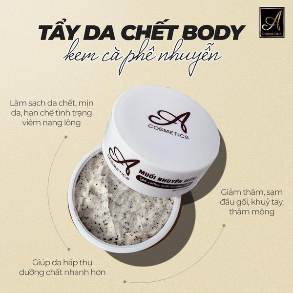 Muối nhuyễn Mềm spa Coffee Milk creamy Thuộc dòng sản phẩm tẩy tế bào chết trên cơ thể Muối nhuyễn Mềm spa Coffee Milk creamy Thuộc dòng sản phẩm tẩy tế bào chết trên cơ thể